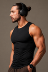 Shark Slim Fit Nylon Gym Tank - Black (Men)