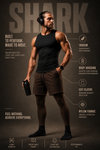Shark Slim Fit Nylon Gym Tank - Black (Men)