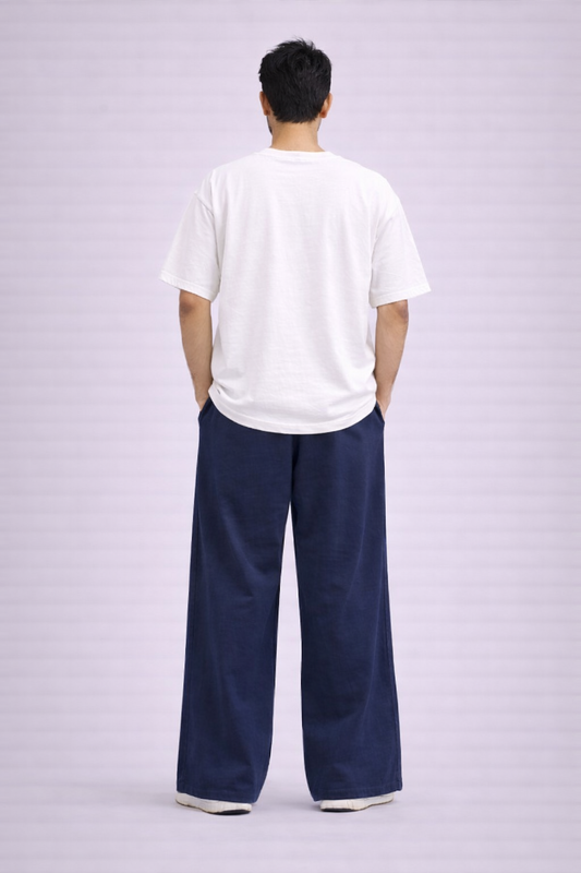 Lift Relaxed Fit Cotton Track Pants - Navy Blue (Men)