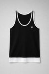 INDIAN HAWK Black Contrast Trim Gym Vest for Men