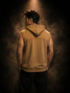 Roar Sleeveless Regular Fit Cotton Hoodie - Mustard Yellow (Men)