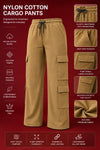 Vortex Regular Fit Nylon Cargo Track Pants - Olive (Women)