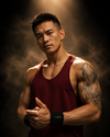Lifted Deepcut Cotton Gym Tank Top - Maroon (Men)