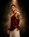 Lifted Deepcut Cotton Gym Tank Top - Maroon (Men)