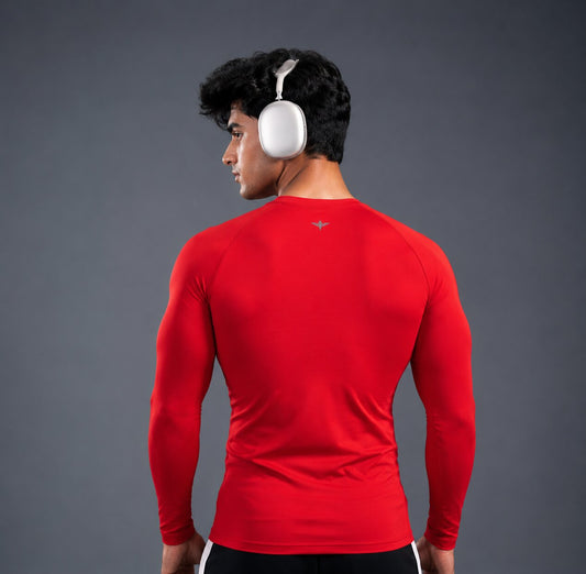 Nova Full Sleeve Compression T-Shirt - Red (Men)