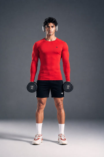 Nova Full Sleeve Compression T-Shirt - Red (Men)