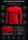 Nova Full Sleeve Compression T-Shirt - Red (Men)
