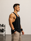 Lifted Deepcut Cotton Gym Tank Top - Black (Men)