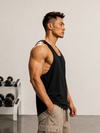 Lifted Deepcut Cotton Gym Tank Top - Black (Men)