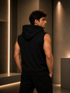 Roar Sleeveless Regular Fit Cotton Hoodie - Black (Men)