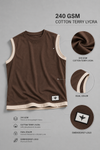 Dripz Sleeveless Cotton T-Shirt - Brown (Men)