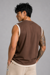 Dripz Sleeveless Cotton T-Shirt - Brown (Men)