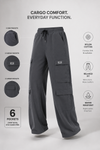 Vortex Regular Fit Nylon Cargo Track Pants - Charcoal Grey (Women)