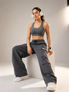 Vortex Regular Fit Nylon Cargo Track Pants - Charcoal Grey (Women)