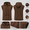 Rage sleeveless oversized cotton hoodie - Brown (Men)