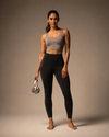 Aroma Asymmetrical Nylon Sports Bra - Grey (Women)
