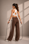 Evo Relaxed Fit Cotton Track Pants - Brown (Women)