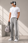 Prime Relaxed Fit Cotton Track Pants - Grey (Men)