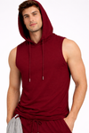 Raven Sports Sleeveless Cotton Hoodie - Red (Men)