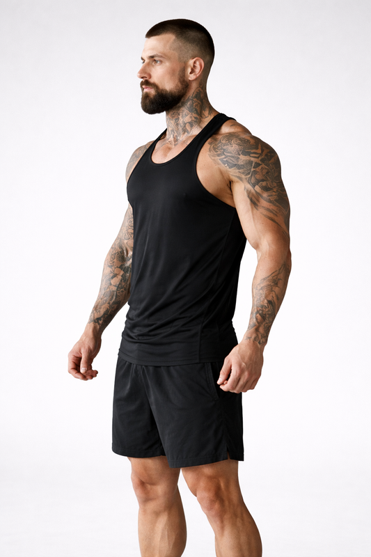 Indian Hawk Men’s Black Gym Stringer Tank Top