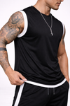 Dripz Sleeveless Cotton T-Shirt - Black (Men)