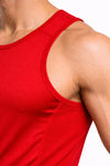 Aster Slim Fit Nylon Gym Tank - Red (Men)