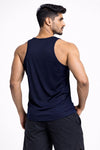 Aster Slim Fit Nylon Gym Tank - Navy Blue (Men)