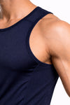 Aster Slim Fit Nylon Gym Tank - Navy Blue (Men)