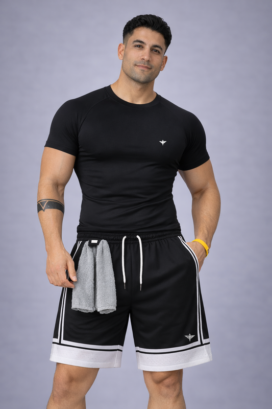 Indian Hawk Men’s Black Training Sports Shorts Breathable