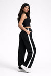 Prime Relaxed Fit Cotton Track Pants - Black (Women)