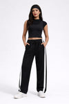 Prime Relaxed Fit Cotton Track Pants - Black (Women)