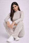 Comfy Relaxed Fit Cotton Track Pants - Light Grey (Women)