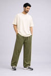 Lift Relaxed Fit Cotton Track Pants - Olive Green (Men)