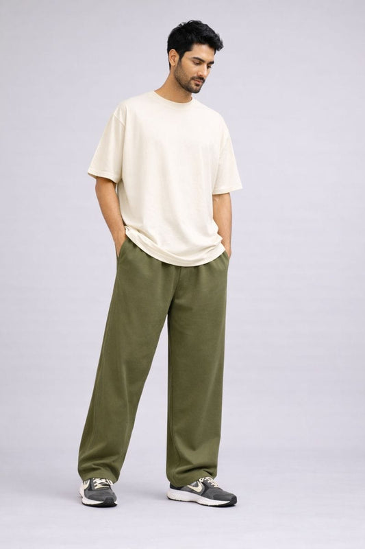 INDIAN HAWK Men’s Olive Green Cotton Track Pants