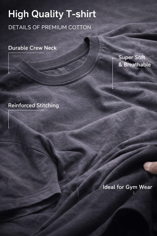 Cosmo Oversized Cotton T-Shirt - Charcoal Grey (Men)