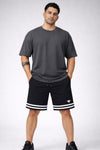 Cosmo Oversized Cotton T-Shirt - Charcoal Grey (Men)