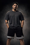 Cosmo Oversized Cotton T-Shirt - Charcoal Grey (Men)