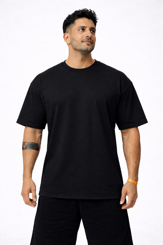 Cosmo Oversized Cotton T-Shirt - Black (Men)