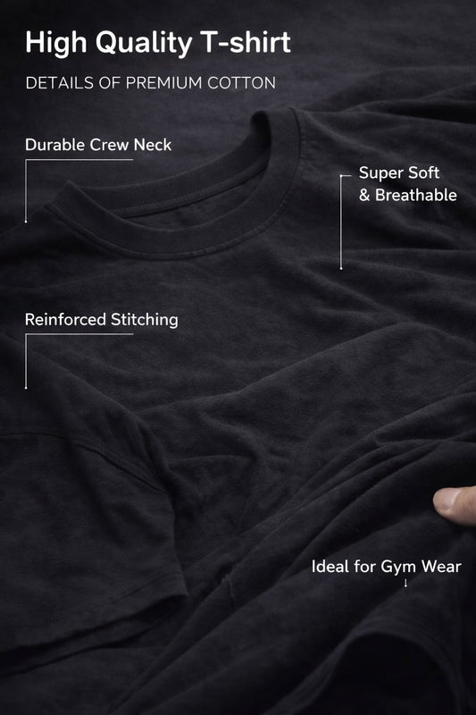 Indian Hawk Men’s Oversized Classic Black Cotton T-Shirt with Relaxed Fit, Premium Fabric, Minimal Casual Streetwear Essential Style