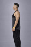 Force Deepcut Cotton Stringer Tank - Black & Charcoal (Men)