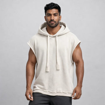Rage sleeveless oversized cotton hoodie - Off-White (Men)